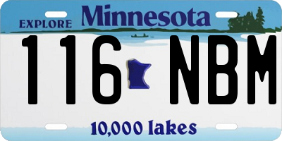 MN license plate 116NBM