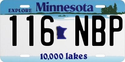 MN license plate 116NBP
