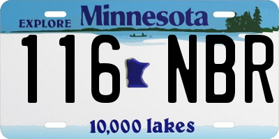 MN license plate 116NBR