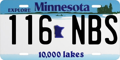 MN license plate 116NBS