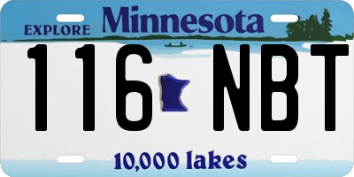 MN license plate 116NBT