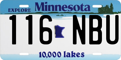 MN license plate 116NBU