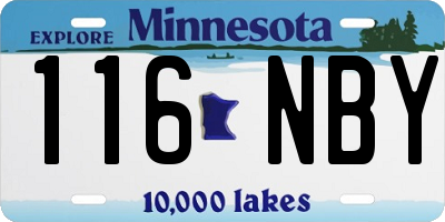 MN license plate 116NBY