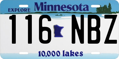 MN license plate 116NBZ