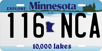 MN license plate 116NCA