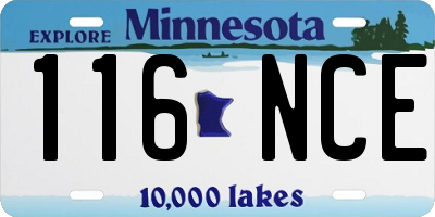 MN license plate 116NCE