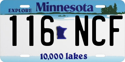 MN license plate 116NCF