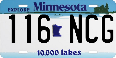MN license plate 116NCG