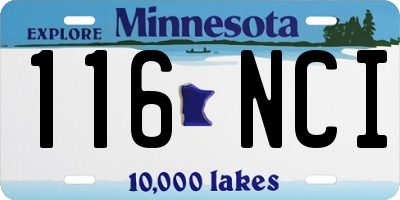 MN license plate 116NCI