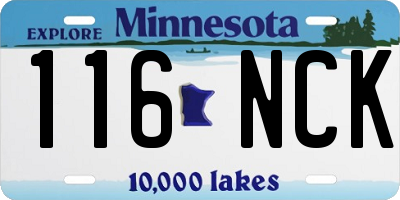 MN license plate 116NCK