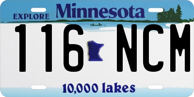 MN license plate 116NCM