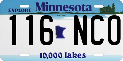 MN license plate 116NCO