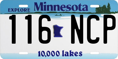 MN license plate 116NCP