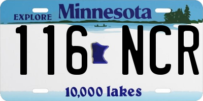 MN license plate 116NCR