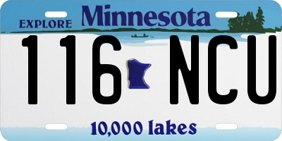 MN license plate 116NCU