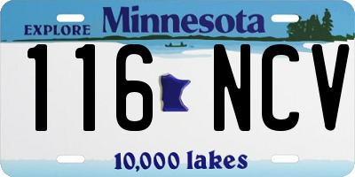 MN license plate 116NCV