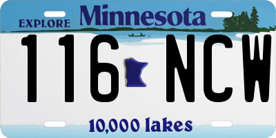 MN license plate 116NCW
