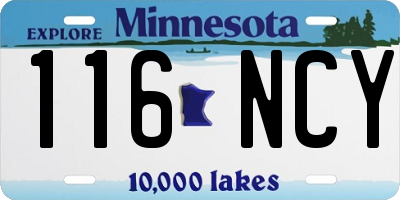 MN license plate 116NCY