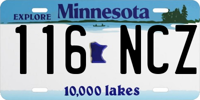 MN license plate 116NCZ