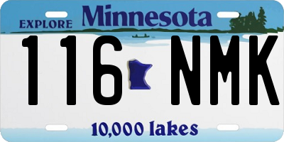 MN license plate 116NMK