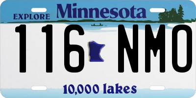 MN license plate 116NMO