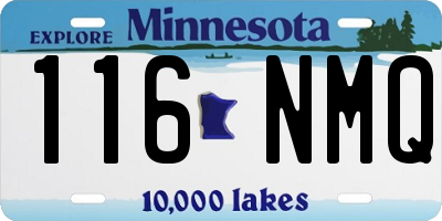 MN license plate 116NMQ