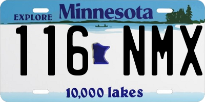 MN license plate 116NMX