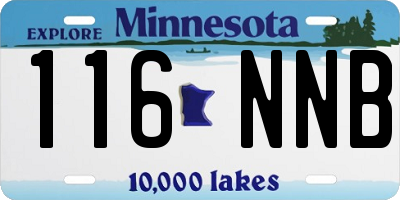 MN license plate 116NNB