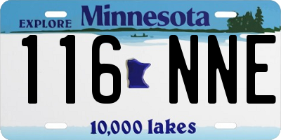 MN license plate 116NNE
