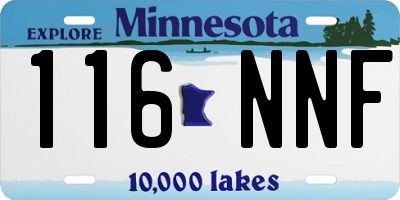 MN license plate 116NNF