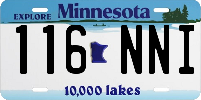 MN license plate 116NNI