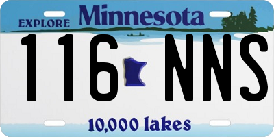 MN license plate 116NNS