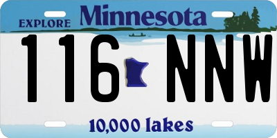 MN license plate 116NNW