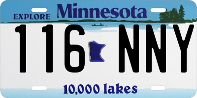 MN license plate 116NNY