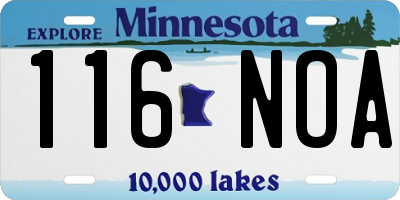 MN license plate 116NOA
