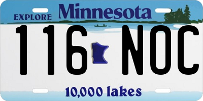 MN license plate 116NOC