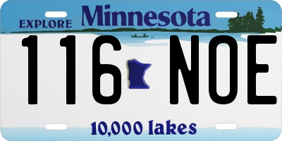 MN license plate 116NOE