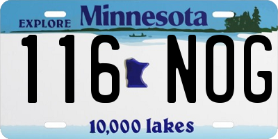 MN license plate 116NOG