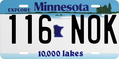 MN license plate 116NOK