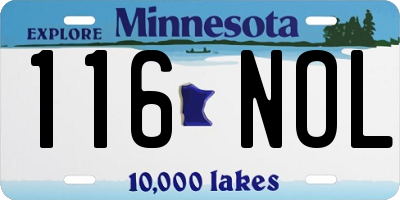 MN license plate 116NOL