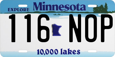 MN license plate 116NOP