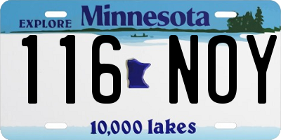 MN license plate 116NOY