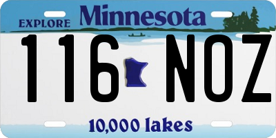 MN license plate 116NOZ
