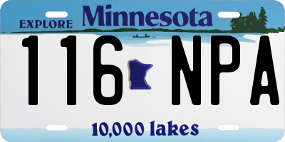 MN license plate 116NPA