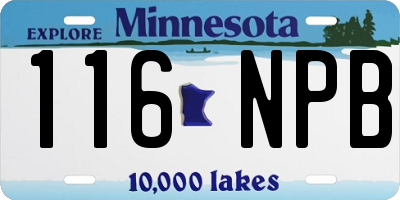 MN license plate 116NPB