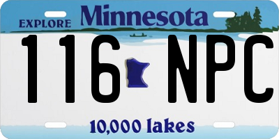 MN license plate 116NPC