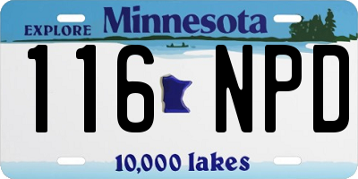 MN license plate 116NPD