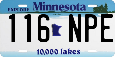 MN license plate 116NPE