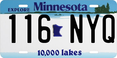 MN license plate 116NYQ