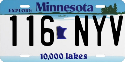 MN license plate 116NYV